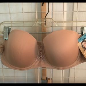Vanity Fair, 38C, 74380, NWT, Beige Strapless Bra